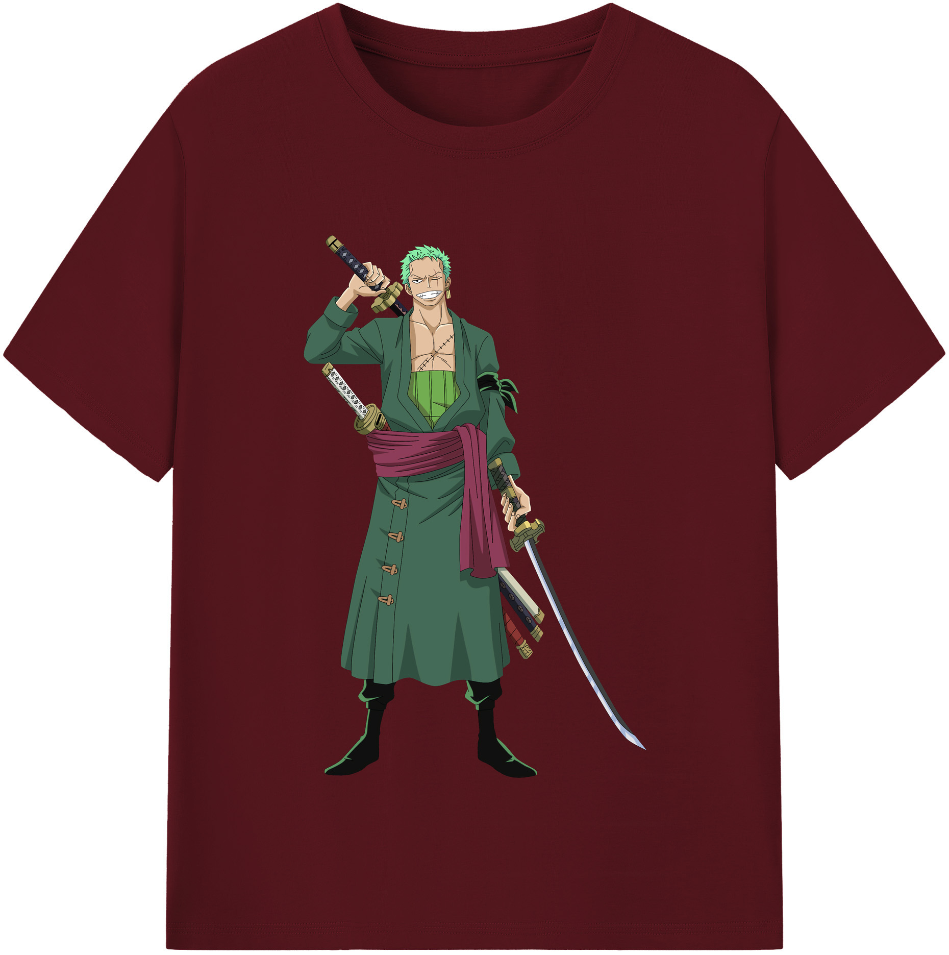 ワンピース ロロノア・ゾロ ONE PIECE Roronoa Zoro 綿100％半袖Tシャツ（フロントプリント）